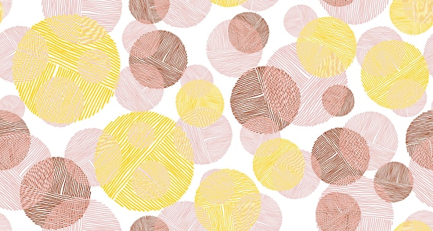 Scribble circle shapes of lines seamless pattern graphic design