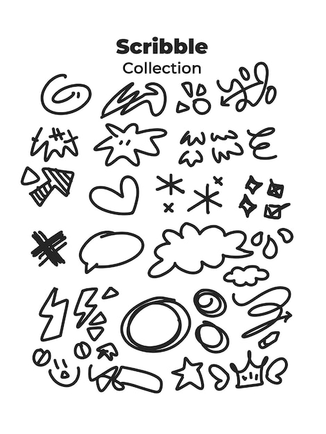 Scribble icon vector pack 3