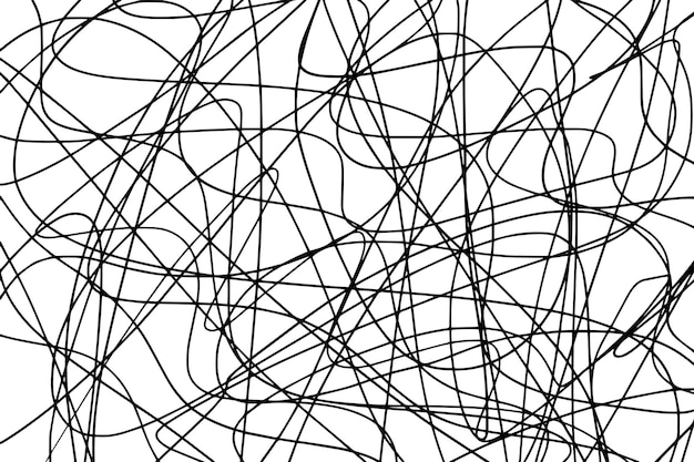 Scribble lines hand drawn seamless pattern