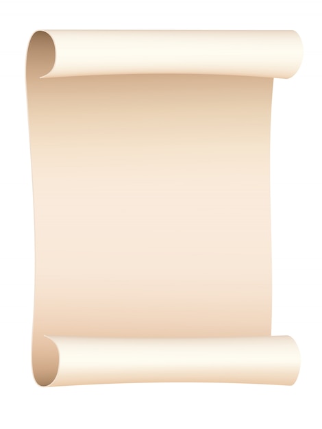 Scrolled old paper sheet isolated. Vector illustration.