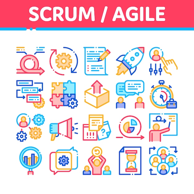 Scrum Agile Icons Collection