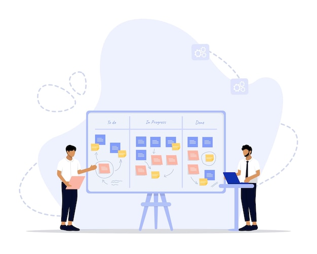 Scrum board concept illustration