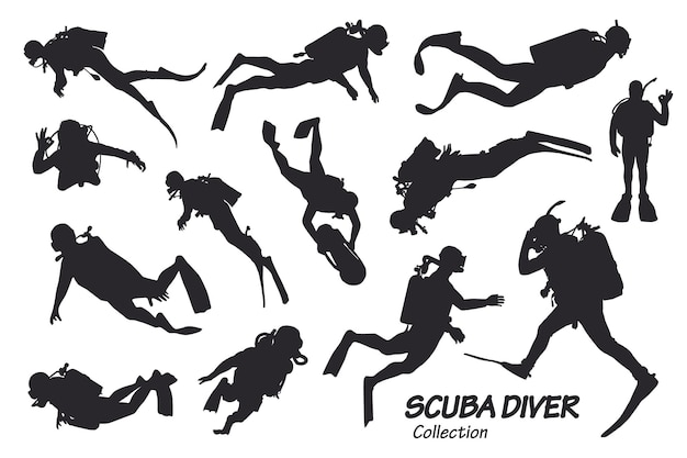 Scuba diver silhouettes