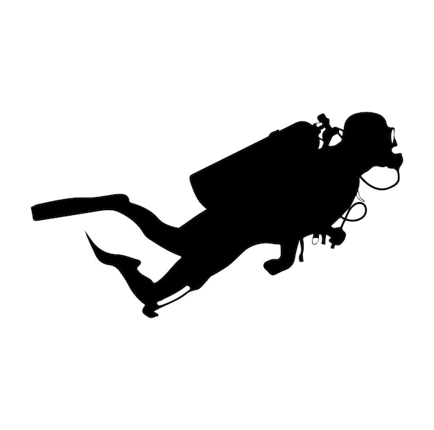 Scuba diver vector, Vector scuba diver silhouettes