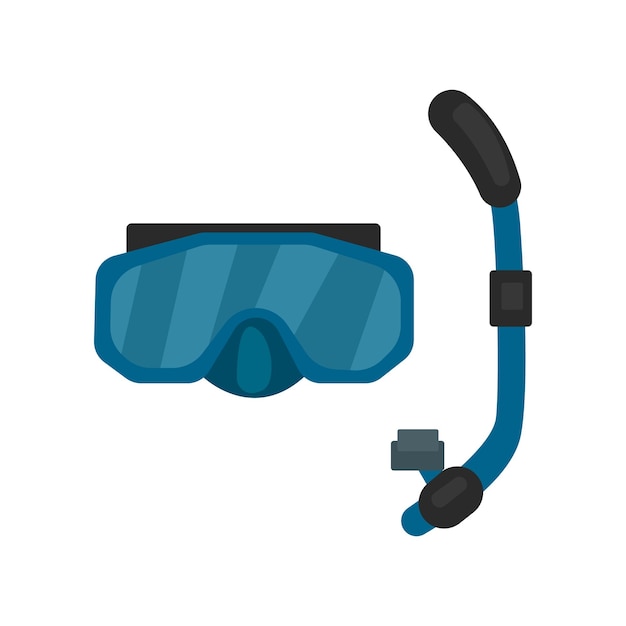 Scuba diving mask and snorkel illustration in color cartoon