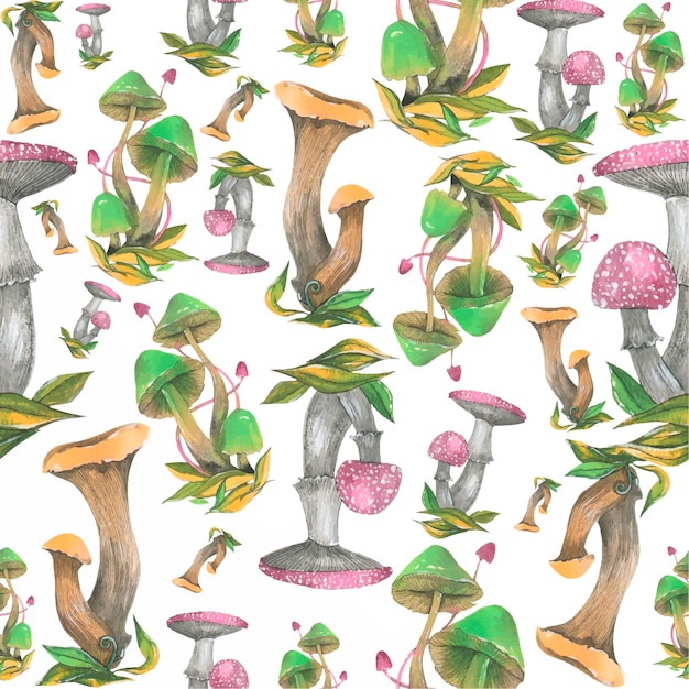 Sculls seamless pattern watercolor background Watercolor print on white background Hand painted