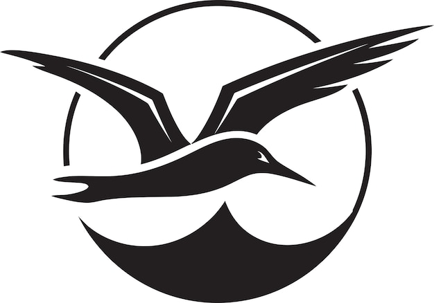 Sculpted Showcase Seagull Symbol in Vector Onyx Aviator Black Seagull Icon Emblem