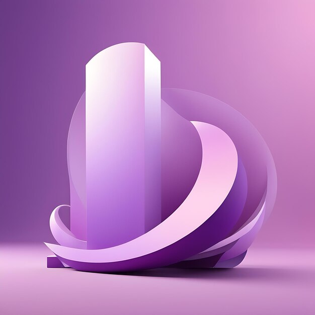 Vector sculpture of a white and purple sculpture with a white x on the bottom