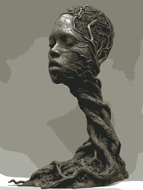 Vector a sculpture of a woman with a head that says  head