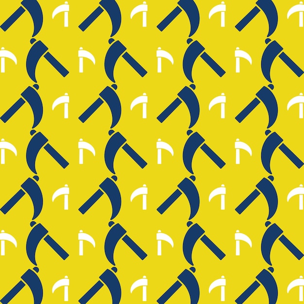 Vector scythe repeating trendy pattern colorful vector illustration yellow background