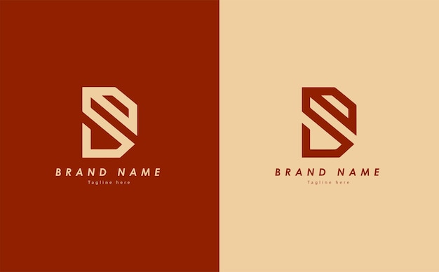 SD elegant vector logo design in red and light yellow color