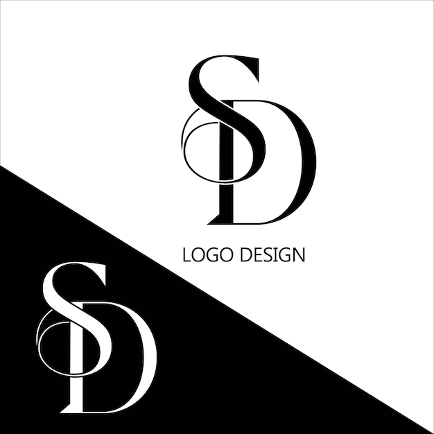 SD initial letter logo design icon