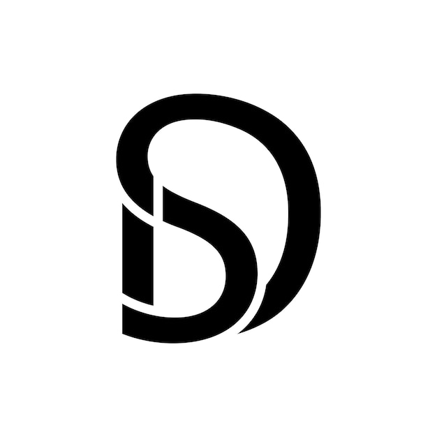 Vector sd initial lettering logo or ds initial lettering logo