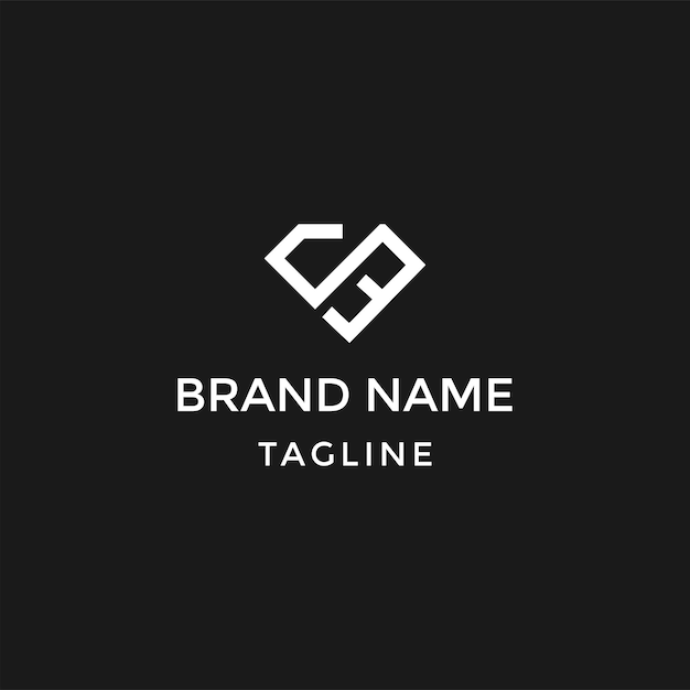 SE Initial logo template vector Diamond shape and black background