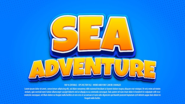 Sea adventure 3d editable text effect