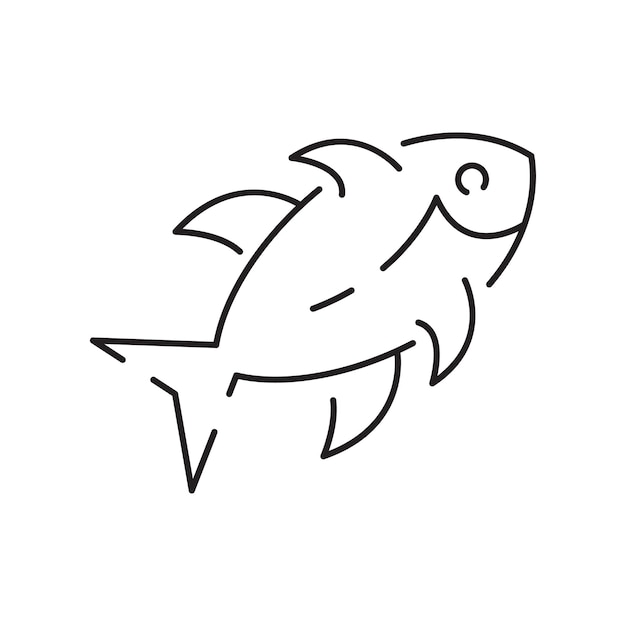 Sea food line icon Fish restaurant icon White meat suitable for info graphics websites and print media Black and white flat