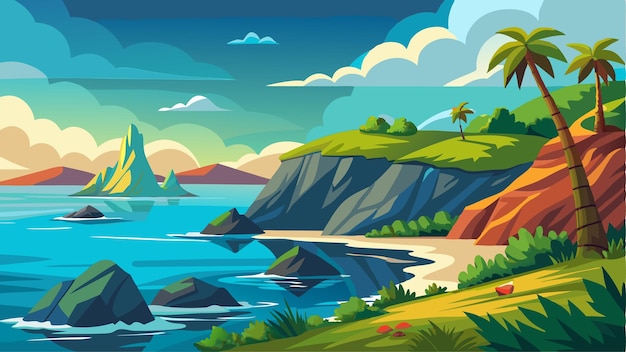 Sea Landscape Vector Art Graphics illustration