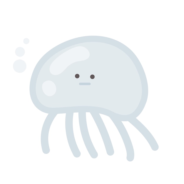 Sea life illustration Jellyfish with a cute face