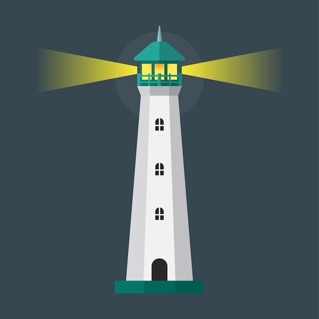 Sea lighthouse cartoon illustration eps vector