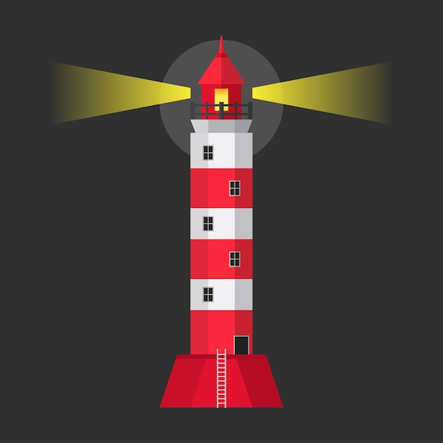 Sea lighthouse cartoon illustration eps vector