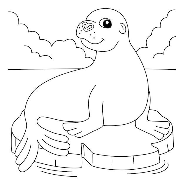 Sea Lion Animal Coloring Page for Kids