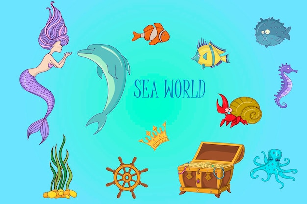 Under The Sea Mermaid Character Set