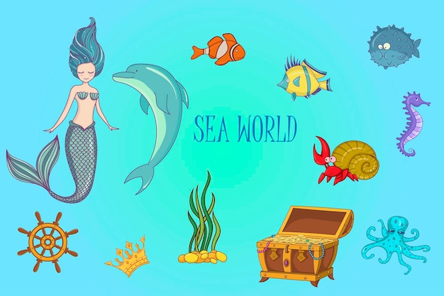 Under The Sea Mermaid Character Set