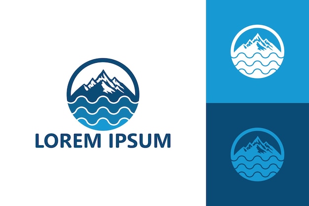 Sea mountain logo template design vector