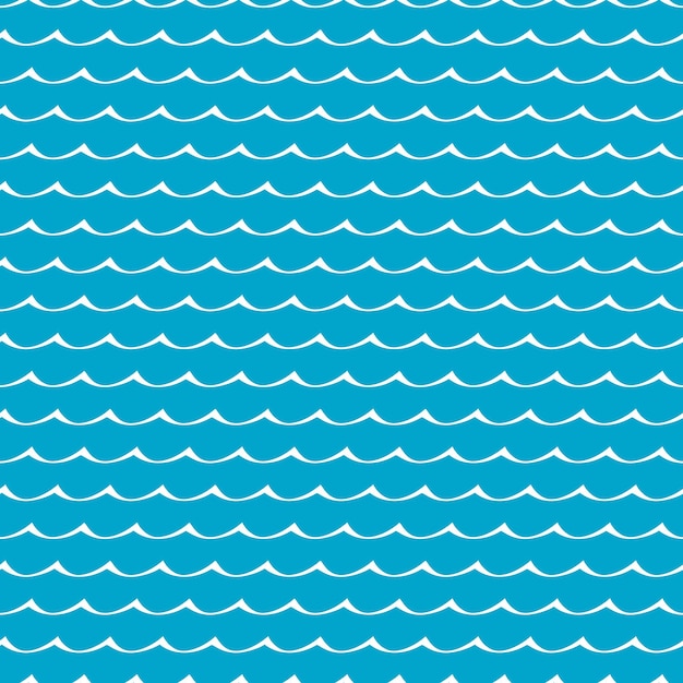 Sea and ocean blue waves seamless pattern