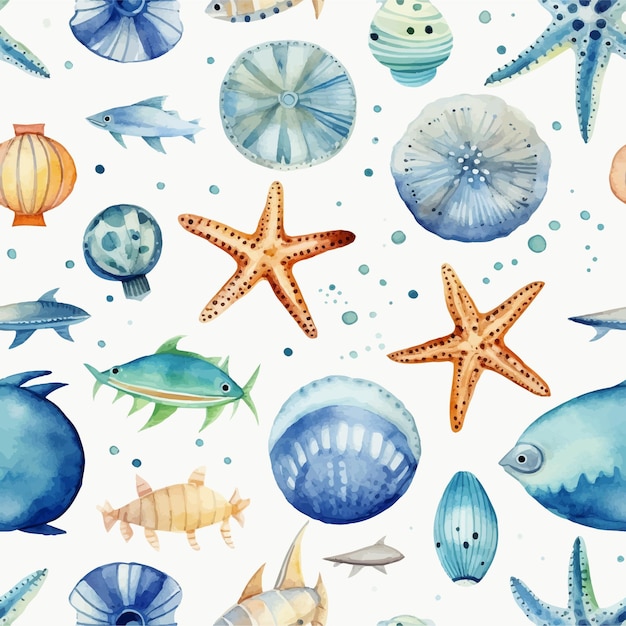 Sea ocean seamless pattern vector