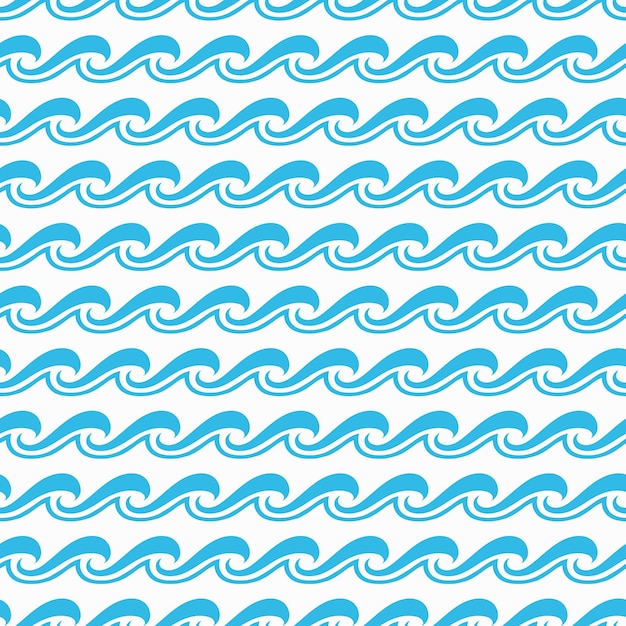 Sea or ocean surf wave seamless pattern background