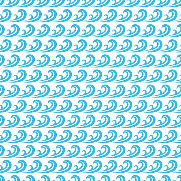 Sea and ocean water surf wave seamless pattern