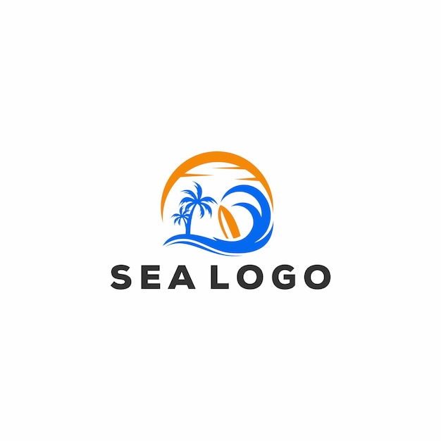 SEA PALM LOGO VECTOR TEMPLATE