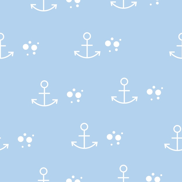 Sea pattern blue anchor Vector