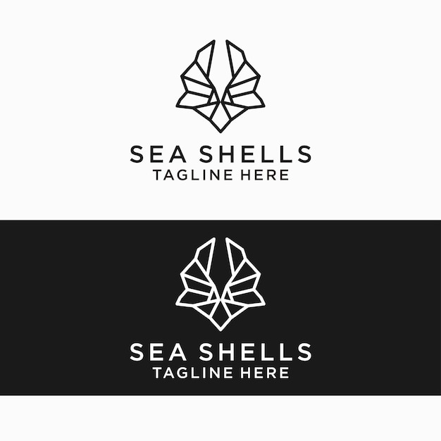 Sea shells logo design icon template