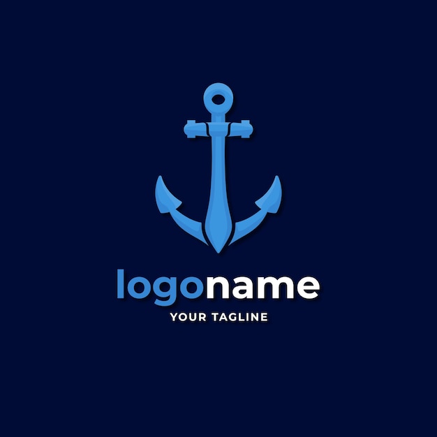 sea ship anchor logo gradient style for ship and transportation company business