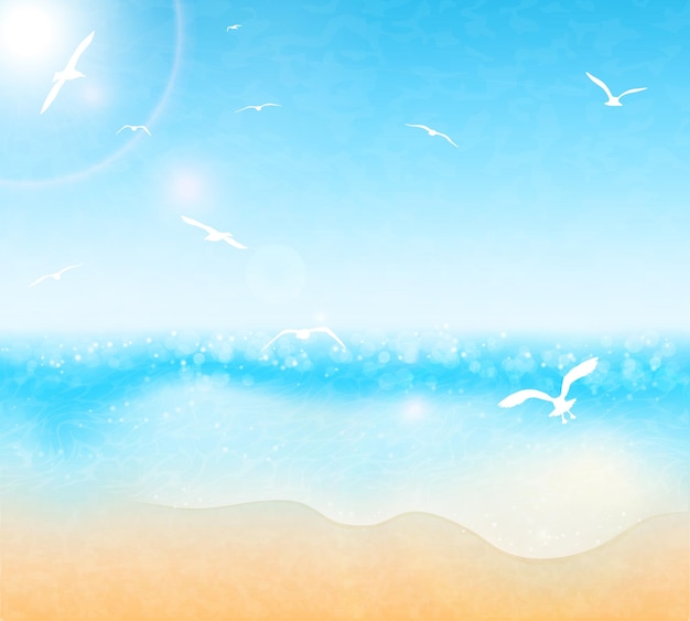 Vector sea summer background vector