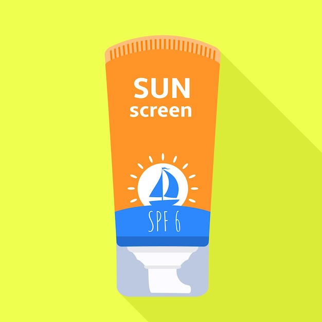 Vector sea sunscreen tube icon flat illustration of sea sunscreen tube vector icon for web design