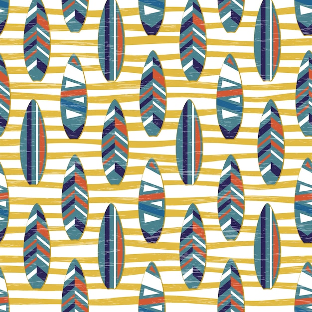 Sea surfing pattern with different type surf desks