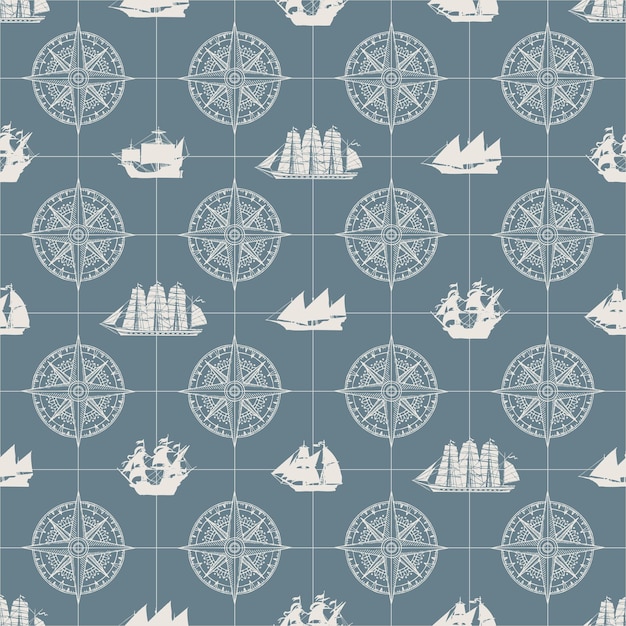 Vector sea travel seamless background