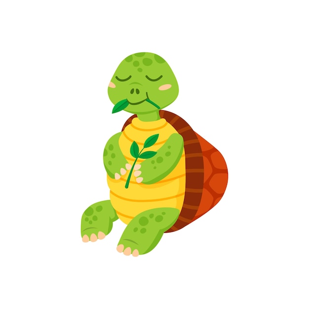 Sea turtle isolate marine animal cartoon character