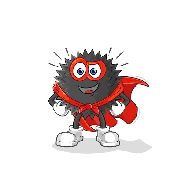 Sea urchin heroes vector cartoon character