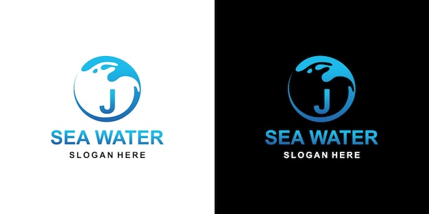 Sea water logo letter J