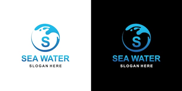 Sea water logo letter S