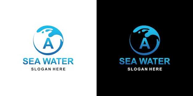 Sea water logo letter a