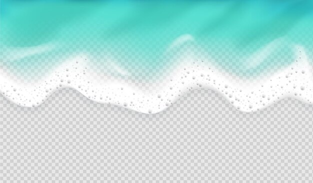 Vector sea wave foam realistic composition