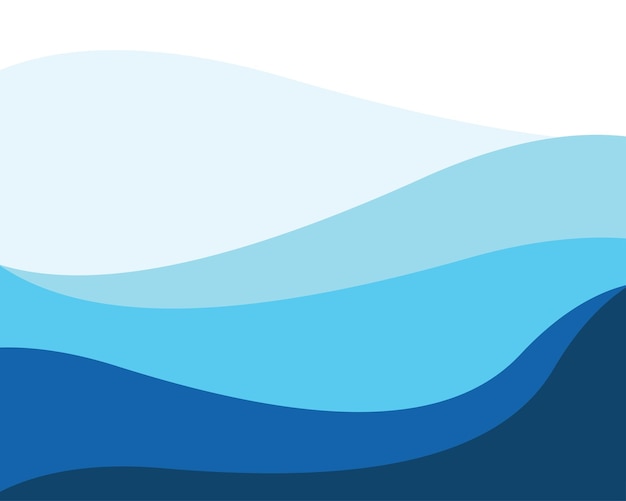 Vector sea waves layered vector background illustration