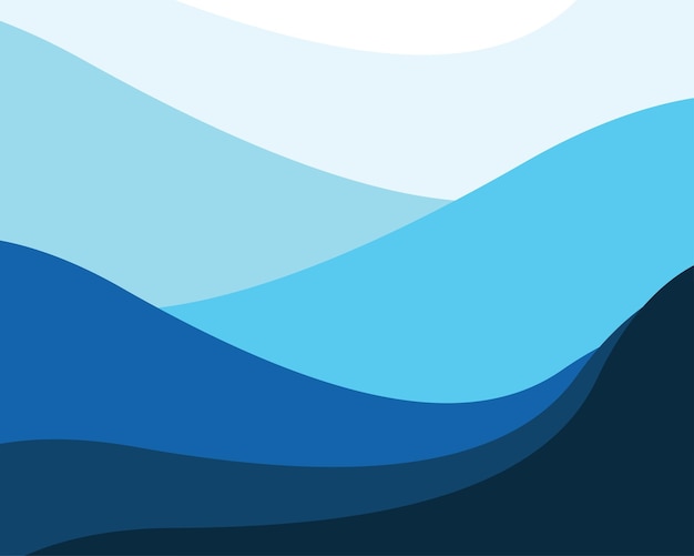 Vector sea waves layered vector background illustration