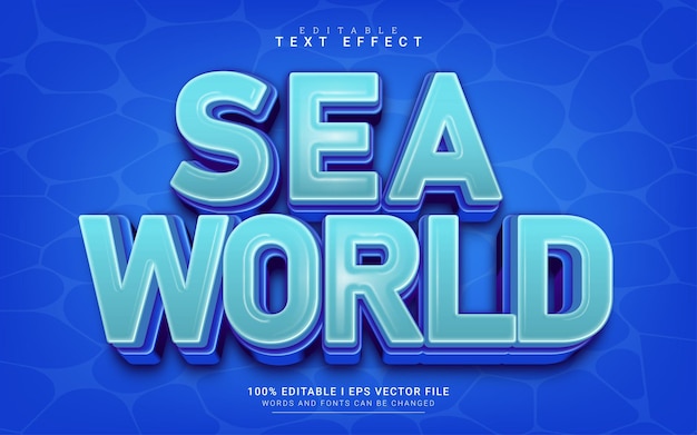 Sea world 3d style text effect