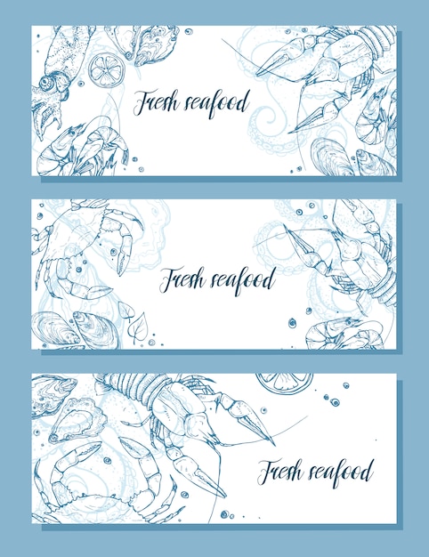 Seafood   banner set